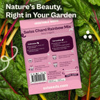 SVI 200 Rainbow Mixture Swiss Chard Seeds (Beta Vulgaris VAR. Cicla) - Five Color Silverbeet Chard, Colorful Stems, Non GMO Heirloom Seed - Perfect Vegetable Seeds in Seed Packets for Home Garden