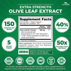 Zazzee Extra Strength Olive Leaf 50:1 Extract, 40% Oleuropein, 150 Capsules