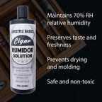 Cigar Humidor Solution 16 oz, Humidifier Liquid, 70% RH