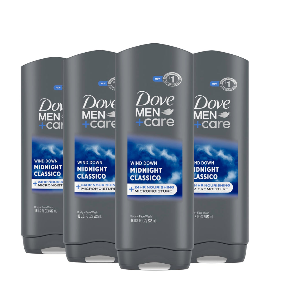 Buy now DOVE MEN + CARE Body and Face Wash Clean Comfort 4 Count for Healthier and Stronger Skin Effectively Washes Away Bacteria While Nourishing Your Skin, 18 oz at indiglob india