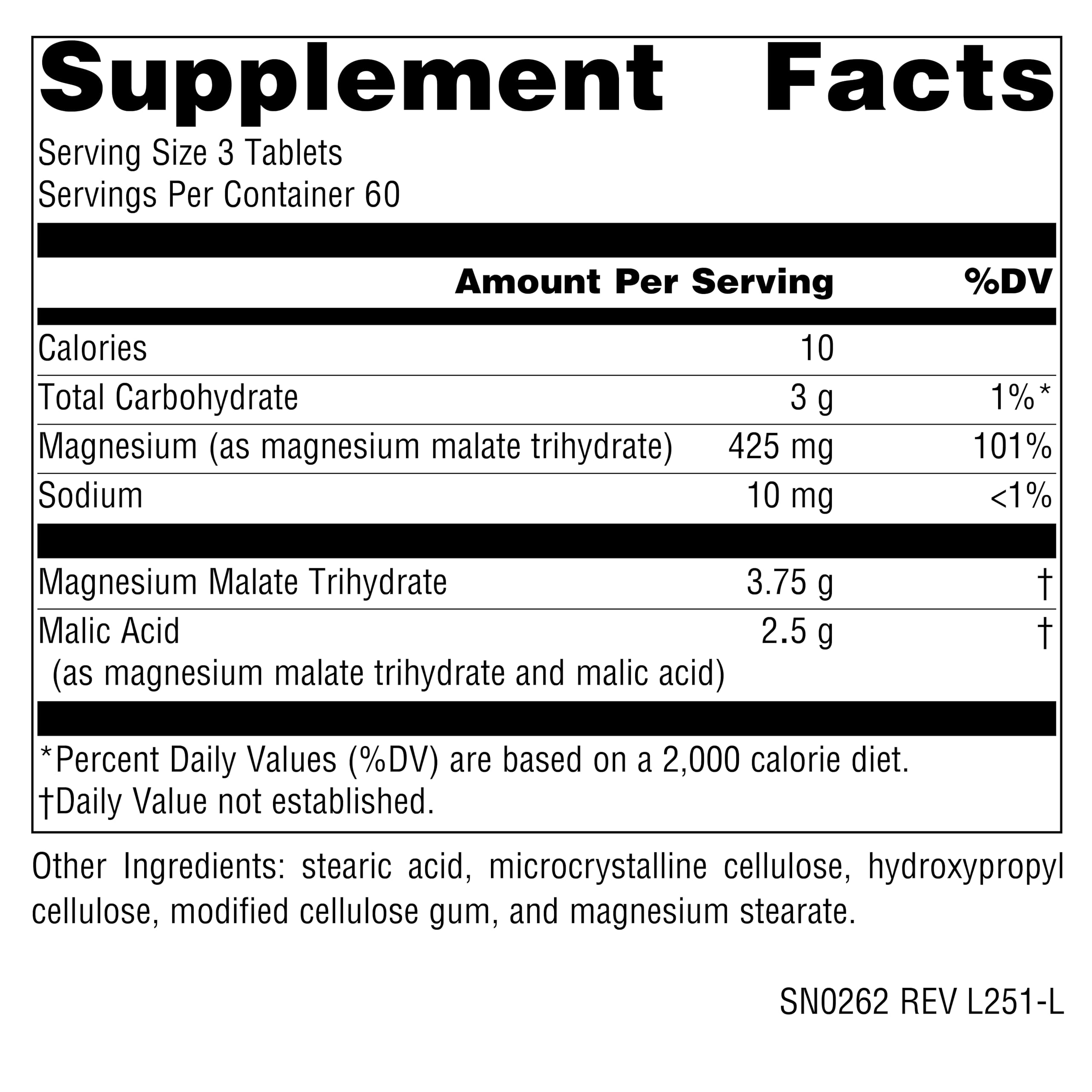 Source Naturals Magnesium Malate, 3,750 mg - 180 Vegetarian Tablets | Supports Muscles and Energy Production*