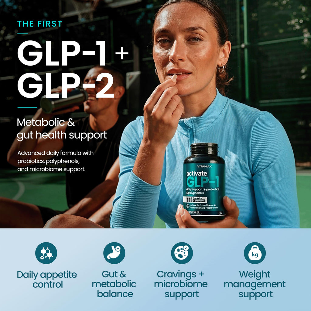 GLP-1 Support Supplement for Weight Management & Appetite Control for Men & Women – With Akkermansia, Berberine, Inulin, EGCG, Probiotics & Polyphenols for Gut Health, Digestion, Hunger & Cravings
