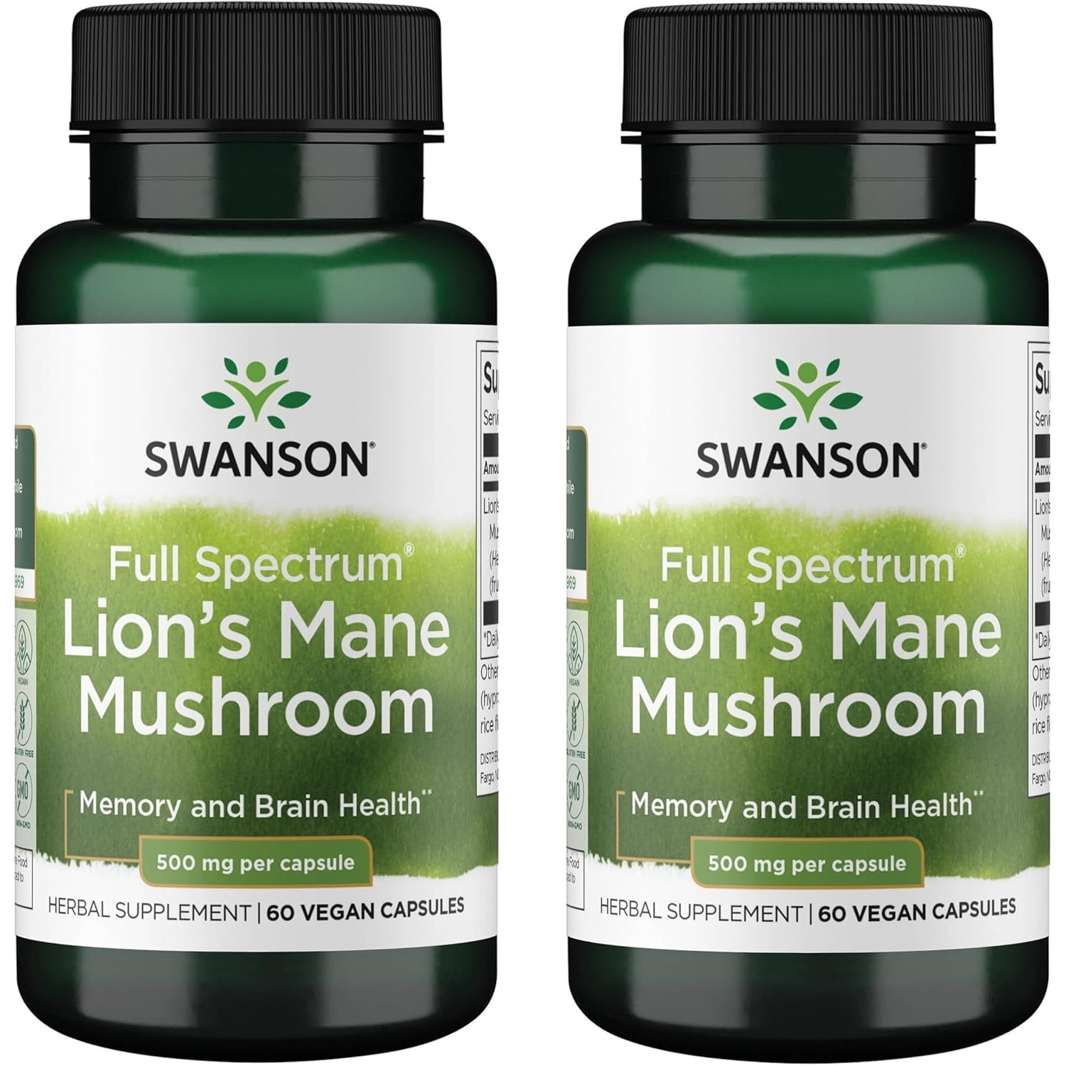 Buy now Swanson Lion's Mane Mushroom Capsules - 500 mg Each, 60 Capsules - Herbal Supplement Supporting Cognitive Function 60 Count (Pack of 2) at indiglob india
