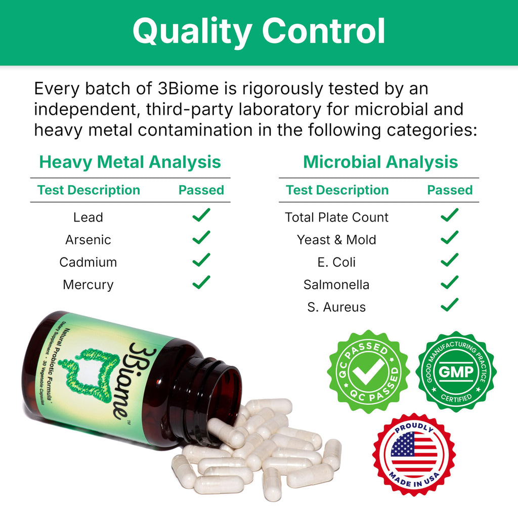 3Biome Natural Probiotic Supplement for Gut Health, Vegan, Gluten-Free | With Smart Probiotics to Improve Digestion and Regularity While Easing Gas, Bloating, and Stomach Discomfort, 30-Day Supply