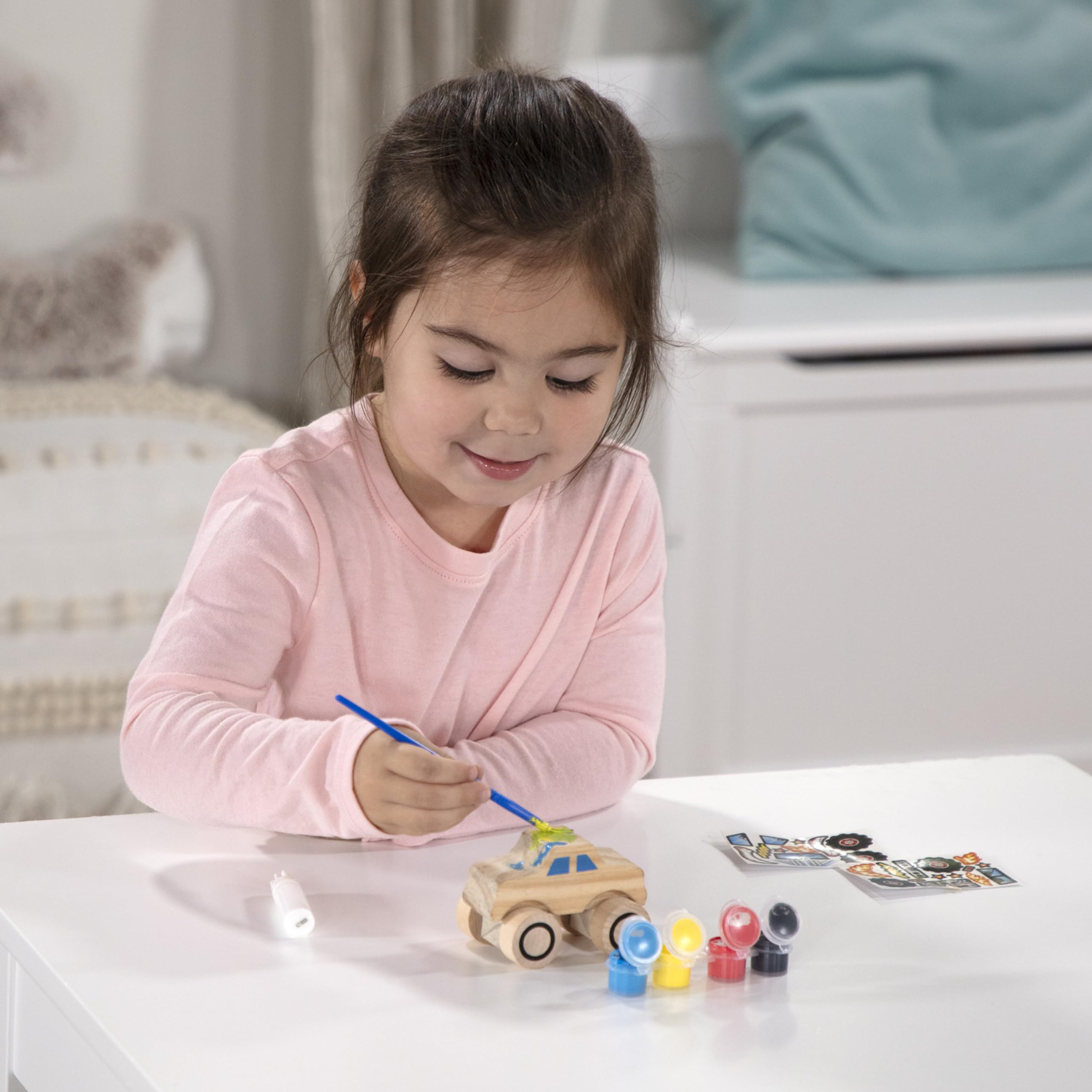 Buy now Melissa & Doug Created by Me! Paint & Decorate Your Own Wooden Vehicles Craft Kit For Kids 2 Pack – Monster Truck, Train at indiglob india