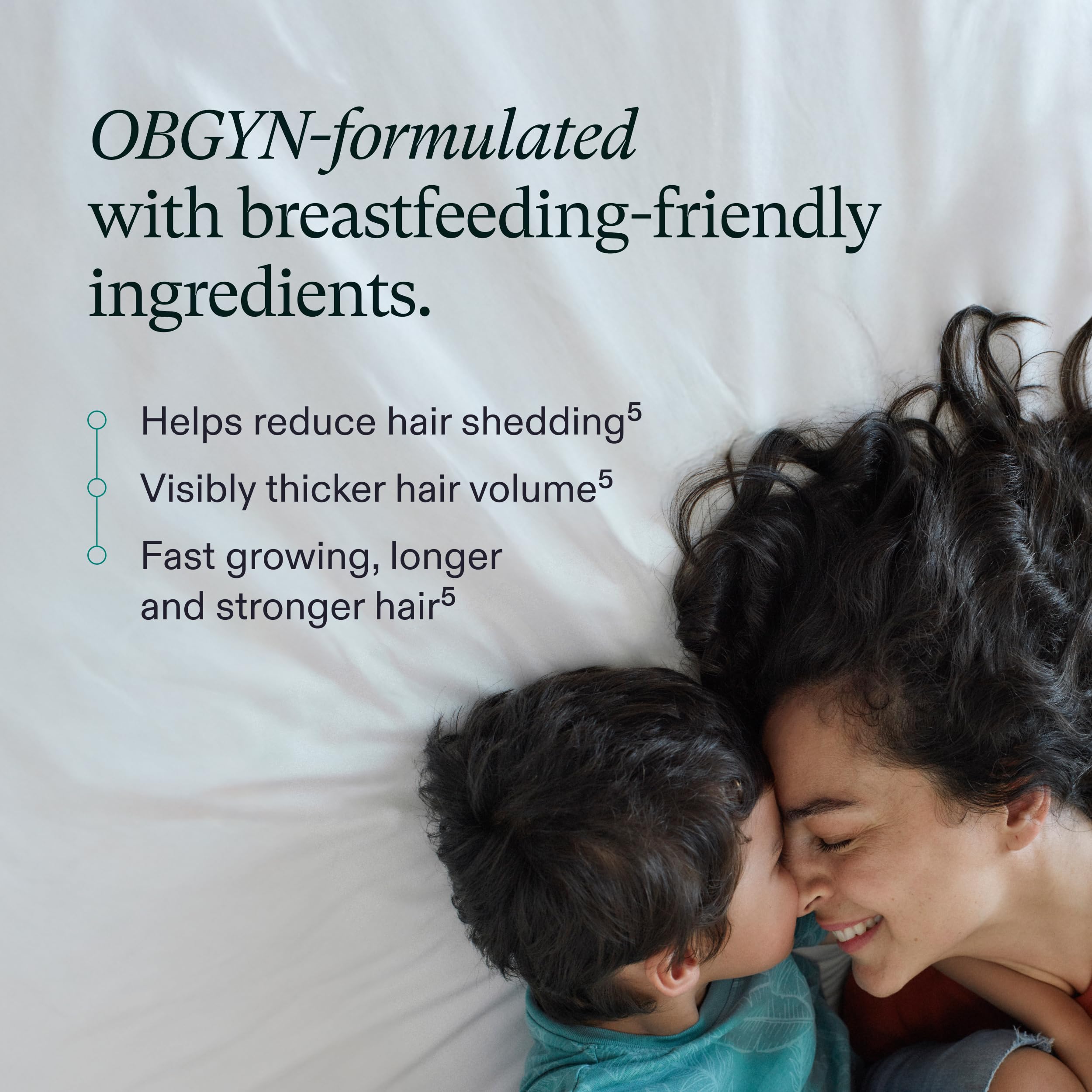 Nutrafol Postpartum Hair Growth Supplements, Clinically Tested for Visibly Thicker Hair and Less Shedding, Breastfeeding-friendly