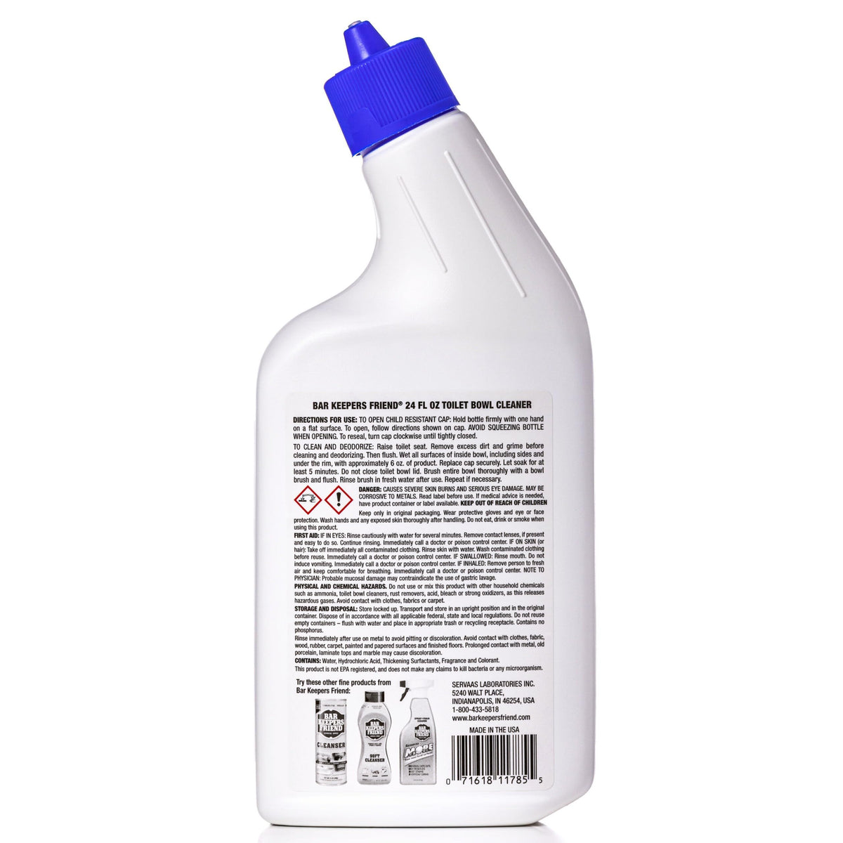 Bar Keepers Friend Toilet Bowl Cleaner - 24 fl oz Each - Extra Thick Formula Cleans and Deodorizes, Removes Rust Stains and Mineral Deposits (1)