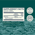 Triple Magnesium Softgels, Citrate Malate & Oxide, Highly Absorbable, 60 Ct | Magnesium Supplement for Digestion, Calm, Relaxation, Leg Cramps & Sleep Support, 600mg Complex, Easy to Swallow, 60 Softgels