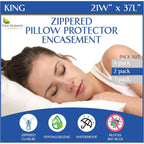 Buy now Four Seasons Essentials Waterproof King Pillow Protectors (Set of 2) – Zippered Pillow Cover Hypoallergenic Dust Allergy Proof Encasement at indiglob india