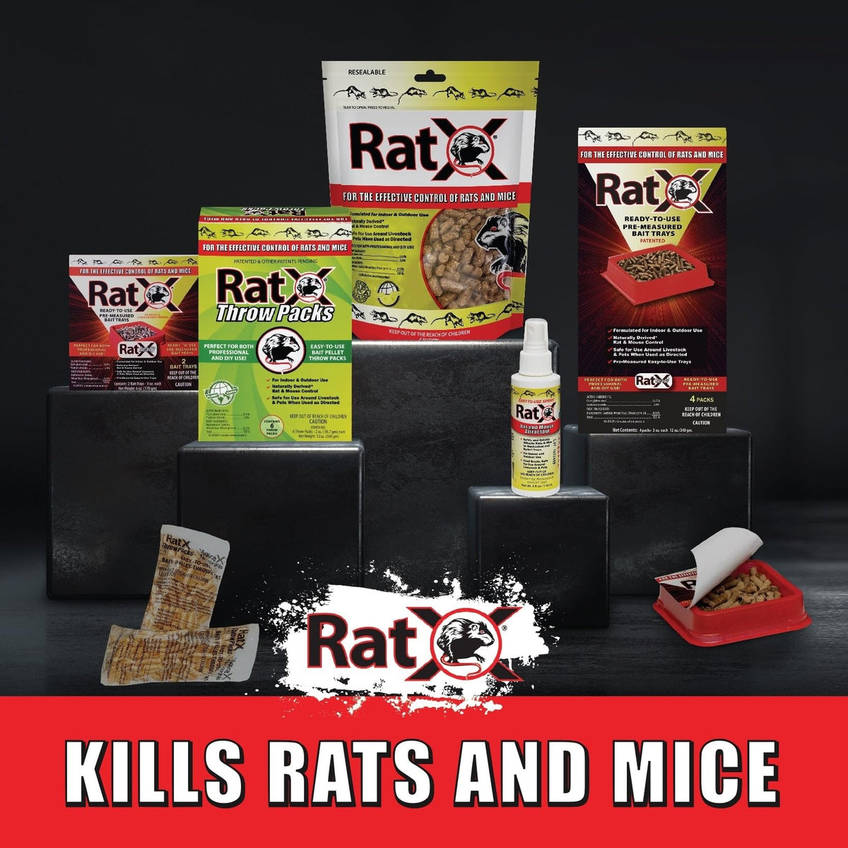 RatX Rodent Control Bait Pellets for Rats & Mice – Poison Free, Pet Safe Indoor & Outdoor Use Pellets 18 oz. Bag