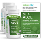 TrueAloe Organic Aloe Vera Capsules - Supports Digestive Balance, Joints and Stomach Comfort - Plant-Based Aloe Barbadensis Powder - Easy-to-Swallow Single Ingredient Formula - 720 Caps
