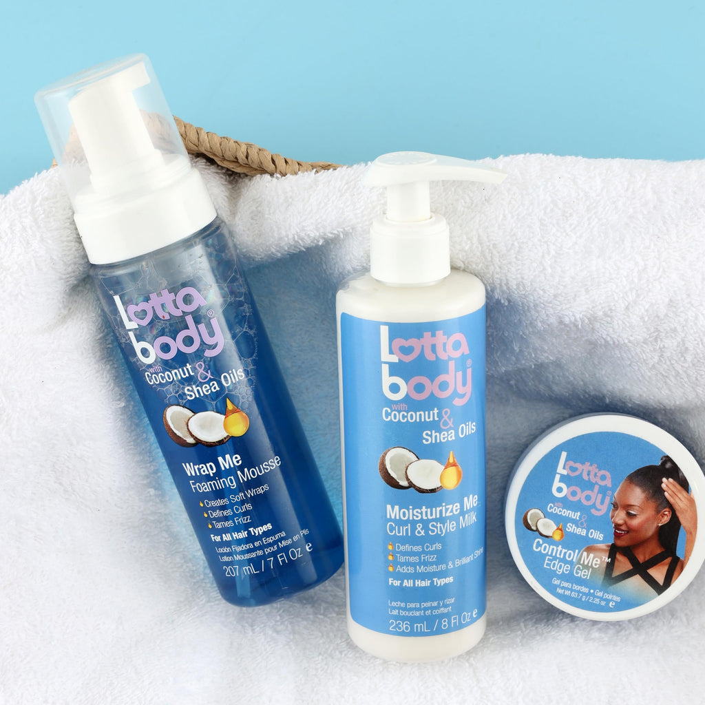 Lottabody Wrap Me Foaming Mousse with Coconut & Shea Oils, Lightweight Moisture-Rich Curl-Defining & Frizz-Control Styling Mousse for Natural Curly, Coily & Relaxed Hair, 7 oz