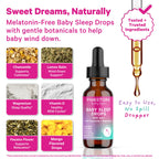 Pink Stork Baby Sleep Drops for Infants and Kids, Melatonin-Free, 1 oz