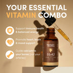 Black Girl Vitamins Vitamin D3 K2 Drops (125mcg Each) with Omega 3 – Liquid D3 K2 (MK7) Daily Supplement, Concentrated Unflavored Drops, Vegan (30-Day Supply)