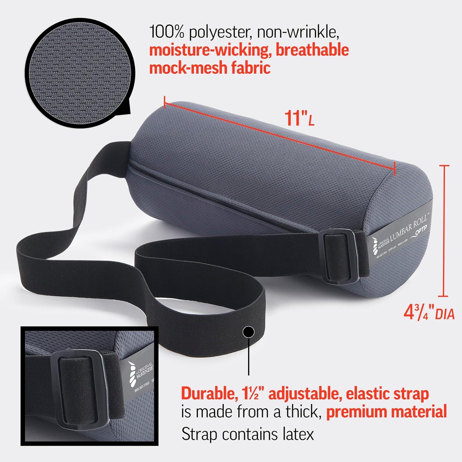 Buy now OPTP The Original McKenzie Lumbar Roll – USA-Made Low Back Lumbar Support for Office Chair & Car Seat Back Support Cushion. The Preferred Lumbar Pillow by Physical Therapists - Firm Density at indiglob india