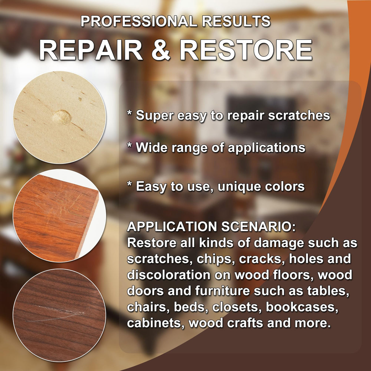 Hupeyna Wood Furniture Repair Kit, 12 Colors Wood Repair Kit, Wood Fillers