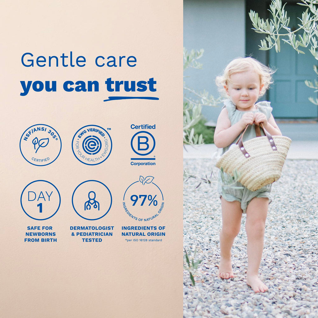 Mustela Certified Organic Micellar Cleansing Water -No-Rinse Natural Water Cleanser w/Olive Oil & Aloe Vera - For Baby, Kid & Adult - Fragrance Free, EWG Verified & Vegan -13.5 oz-Packaging may vary