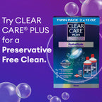 CLEAR CARE Plus Cleaning & Disinfecting Contact Lens Solution, 12 Oz 2 Pack