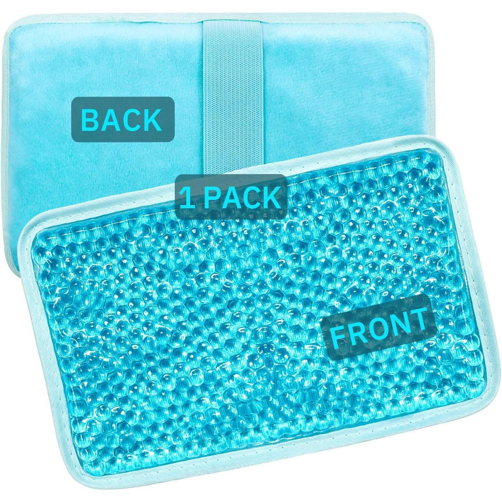 Buy now Gel Beads Ice Pack Ice Bag with Strap-1 Pack Reusable Hot & Cold Pack Compress for Knee, Shoulder, Foot, Back, Ankle, Neck, Hip, Elbow, Wisdom Tooth-7.76''x4.93''(Blue) Blue at indiglob india