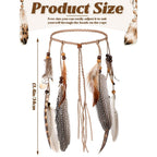 Buy now XunYee Feather Hippie Headband for Women - Indian Feather Hair Accessories for Costume (Classic Style) at indiglob india