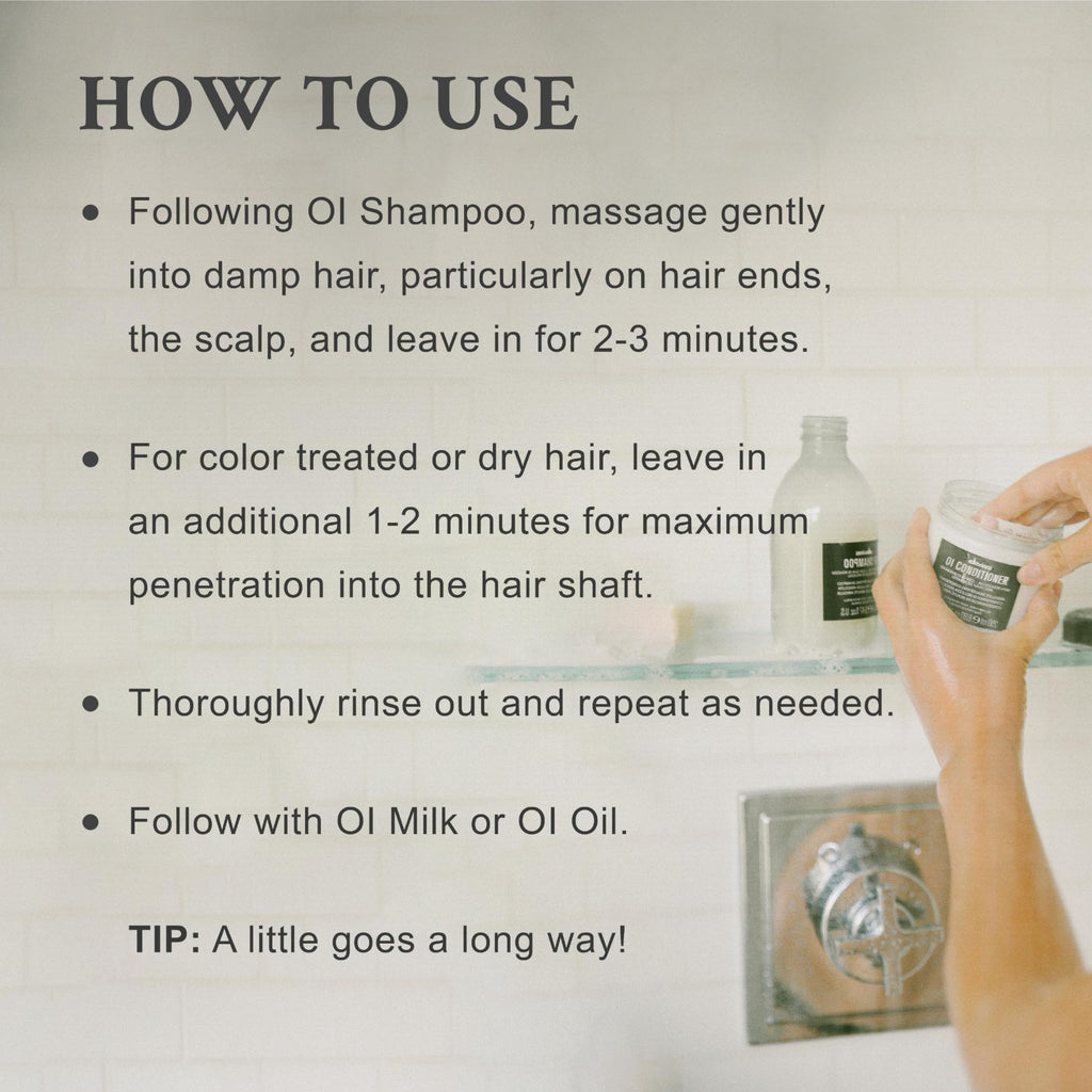 Davines OI Conditioner, Rich Creamy Hydrating Conditioner for All Hair Types - Accelerates Drying, Protects Structure & Adds Shine with Antioxidant Roucou Oil - Softens & Detangles