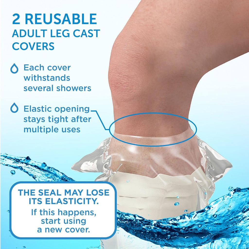 Buy now 100% Waterproof Cast Covers for Shower Leg - Tight Seal - Reusable Adult 2pk Half Leg Cast Protectors - Knee, Ankle, Foot at indiglob india