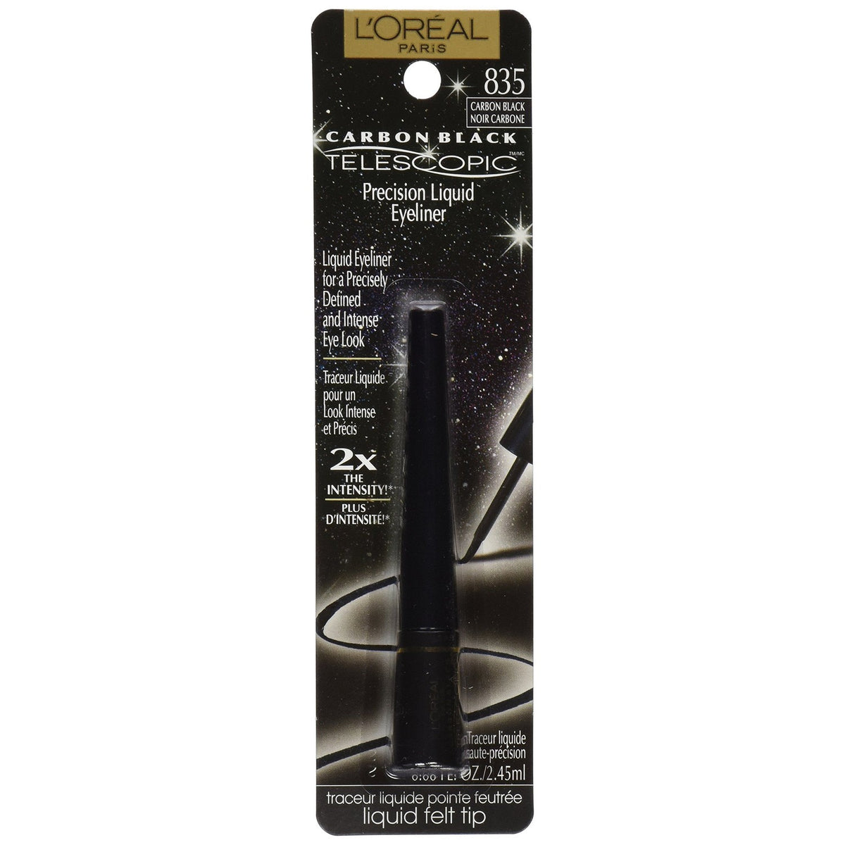 L'Oreal Paris Telescopic Precision Liquid Eyeliner, Carbon Black, 0.08 Oz