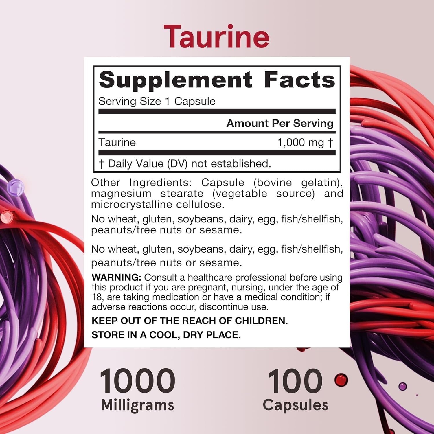 Buy now Jarrow Formulas Taurine 1000 mg - 100 Capsules - Antioxidant Amino Acid - Brain Health & Function - Pharmaceutical Grade Taurine Capsules - 100 Servings at indiglob india