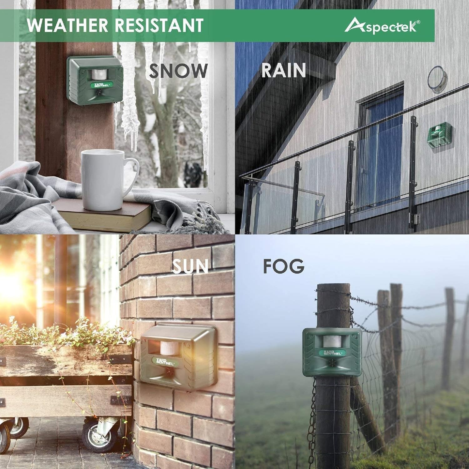 Buy now ASPECTEK Yard Sentinel Outdoor Ultrasonic Animal Repeller with Motion Sensor, Adjustable Volume, Waterproof, Extension Cord, Powerful Repel for Squirrel, Raccoon, Skunk, Rabbit, Fox, Deer, Etc at indiglob india