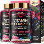 Vitamin B-Complex Gummies for Women & Men - Full B Complex & B12 - 60 Gummy | Vitamin B12, B1, B2, B3, B5, B6, B7 & B9 with Vitamin C & Choline - Energy, Brain & Mood - Natural Berry Flavor, Vegan