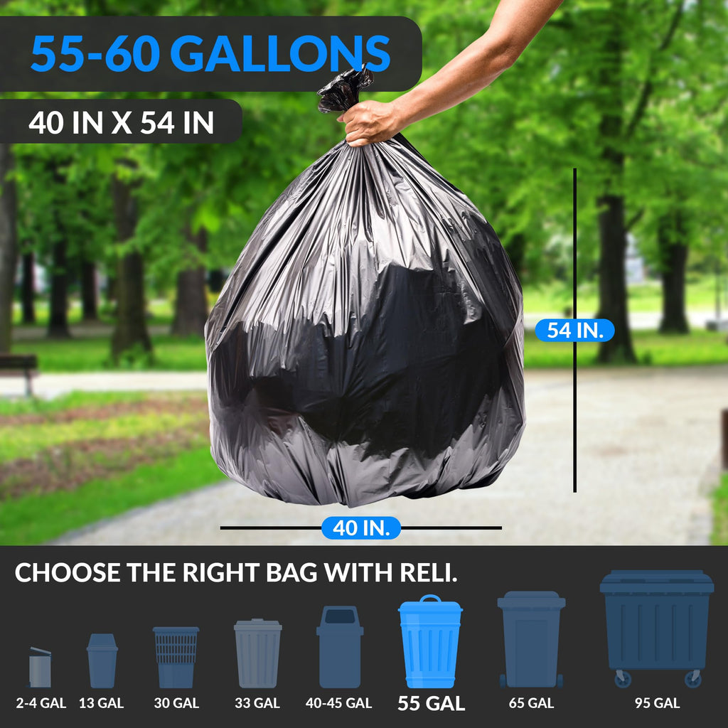 Reli. 55-60 Gallon Trash Bags Heavy Duty