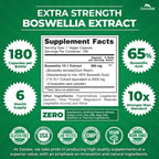 Zazzee Extra Strength Boswellia 10:1 Extract, 180 Capsules, 6 Month Supply | 65% Boswellic Acid, Vegan, Boswellia Serrata, Joint Comfort, Mobility & Flexibility Support, Non-GMO, Made in the USA