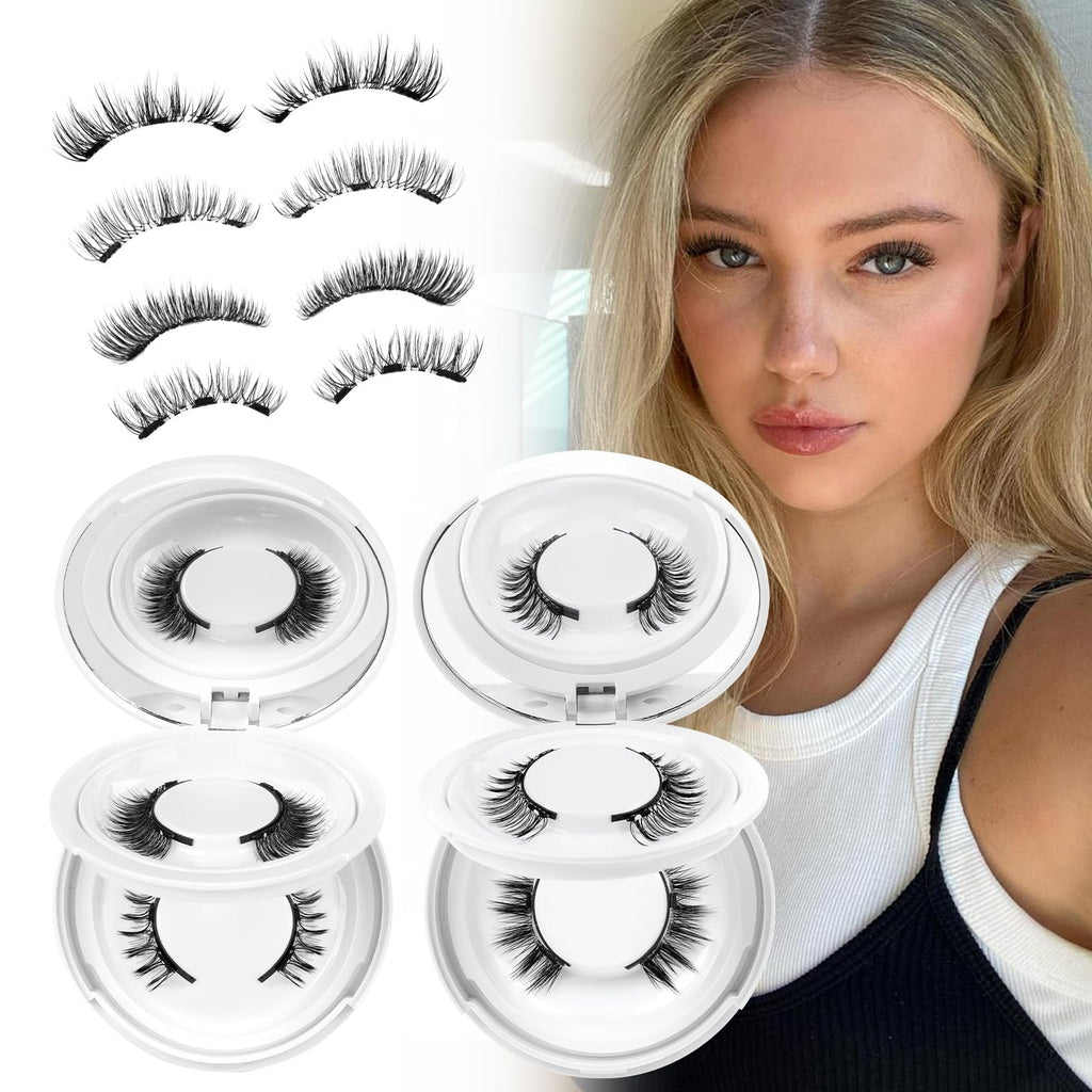 Higu clace Magnetic Eyelashes 4Pairs Magnetic Lashes with Applicator(E)