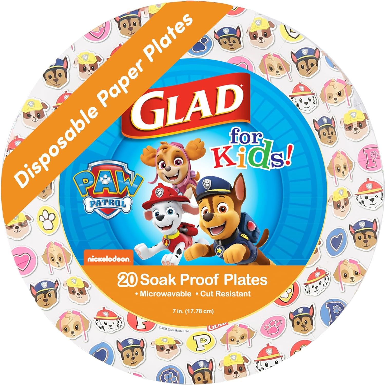 Buy now Glad for Kids Paw Patrol Emoji Paper Plates, 20 Count, 8.5 Inches | Paw Patrol Plates for Kids | Heavy Duty Disposable Soak Proof Microwavable Paper Plates for All Occasions 7 Inch - 20 Count Multicolor at indiglob india