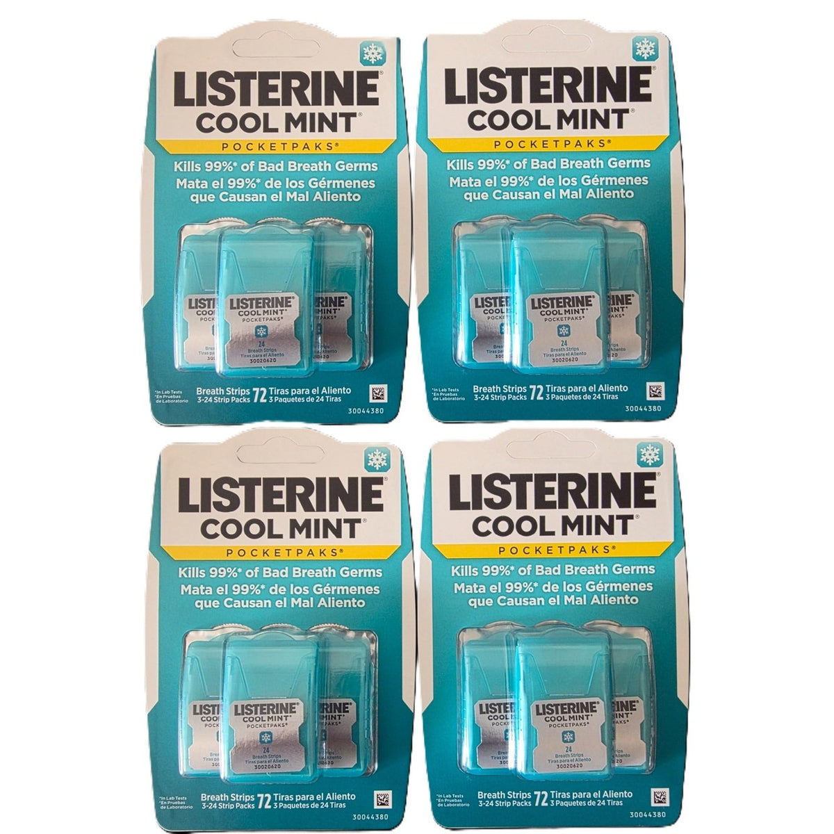 Listerine Cool Mint Pocketpaks Breath Strips, 12-24-Strip Pack Total 288 Strips