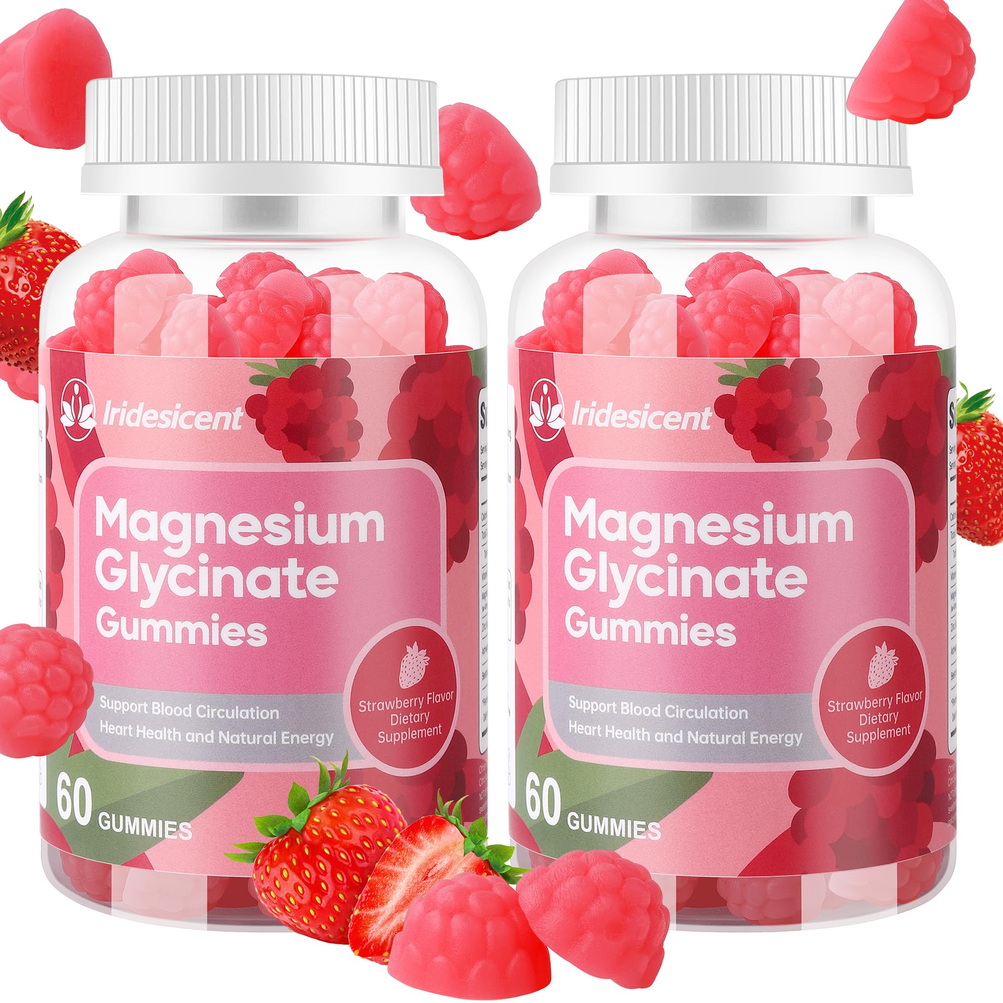 600mg Magnesium Glycinate Gummies, 120 Count | Magnesium Glycinate & Citrate Blend with Ashwagandha & Zinc, Sugar Free Vegan Cherry Gummies, 60-Day Supply