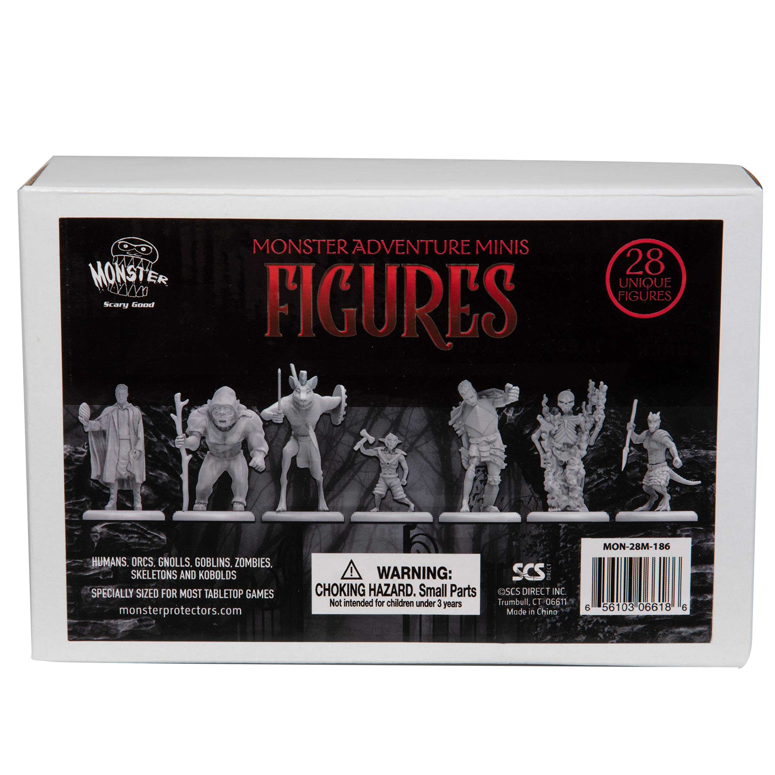 Buy now 28 Paintable Fantasy Mini Figures- All Unique Designs- 1" Hex-Sized Compatible w DND Dungeons Dragons, Pathfinder, RPG Tabletop Games- Features Goblins, Orcs, Gnolls, Skeletons & More at indiglob india