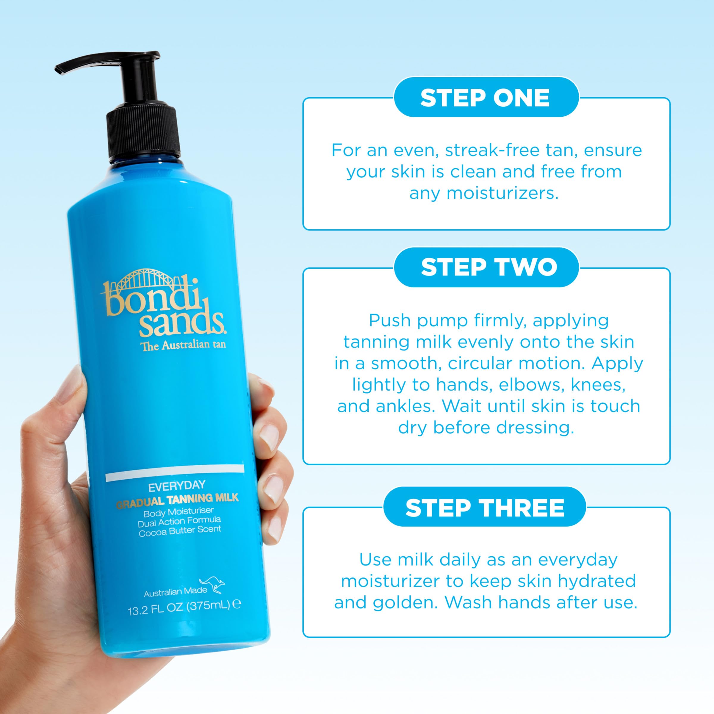 Bondi Sands Everyday Gradual Tanning Milk | Long-Lasting, Tanning Body Moisturizer Enriched With Aloe Vera and Vitamin E for Glowing Skin