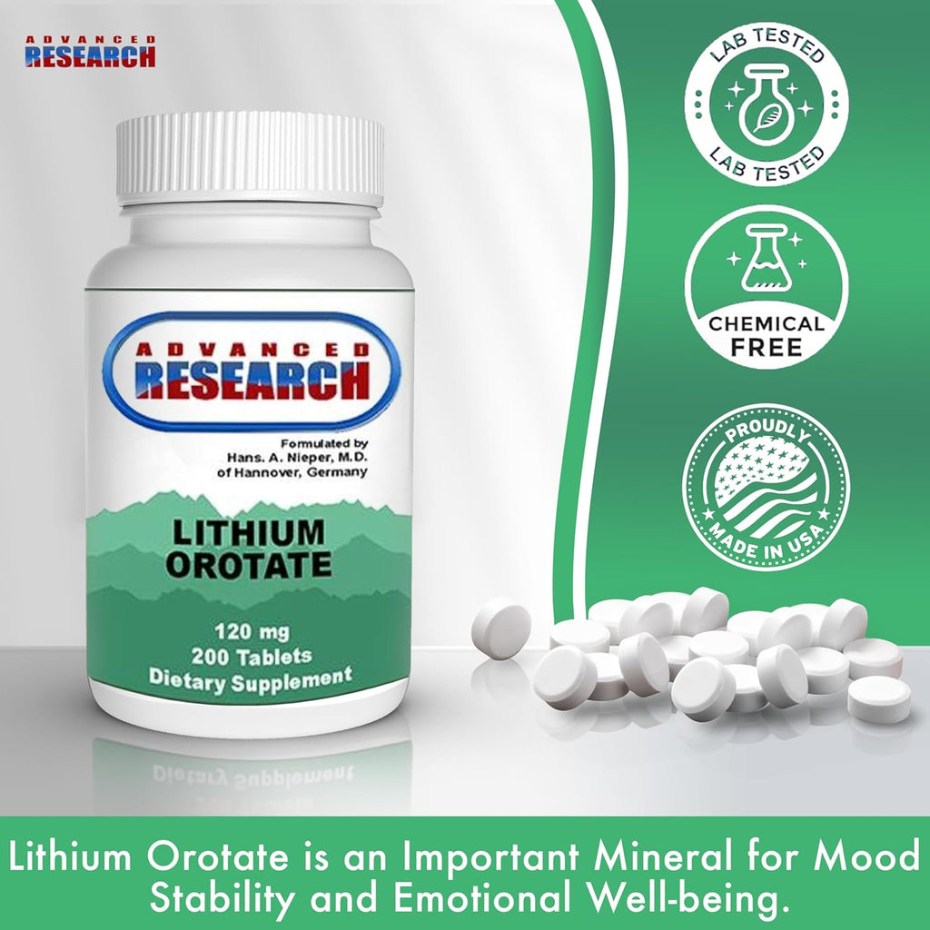 Buy now Dr. Hans Nieper Lithium Orotate 5mg, 200 Count, Lab Tested, Non-GMO, Gluten Free, Vegan Friendly, Supports Brain Health at indiglob india