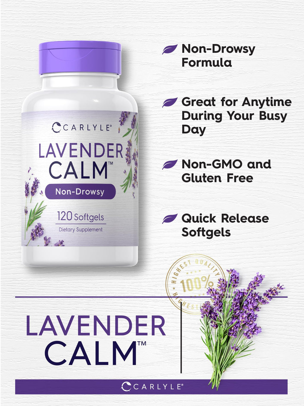 Carlyle Lavender Pills | 80 mg | 120 Softgel Capsules