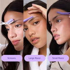 Plum Beauty Eyebrow Shaping Set – 2 Razors & Trimming Scissor with Brush