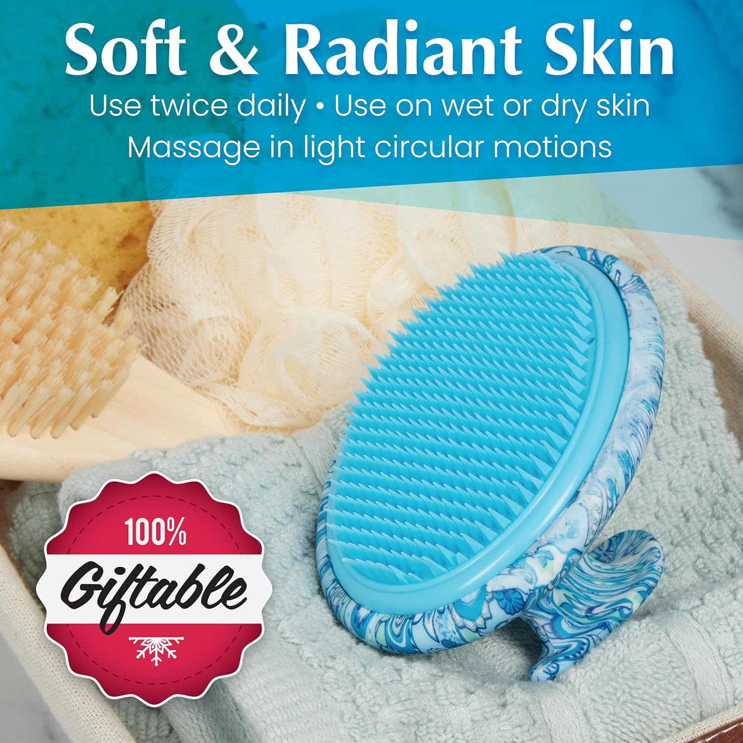 Buy now Dylonic Body Brush for Razor Bumps and Ingrown Hairs Treatment - 1pk Skin Exfoliator for Body Shaving Irritation, Strawberry Legs, Armpit, Bikini Line - Blue at indiglob india