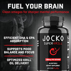 Jocko Fuel Antarctic Krill Oil Omega 3 Fatty Acid Supplements DHA & EPA - 1000mg Softgels - Supports Joints, Mobility & Mental Function (60 Softgels)
