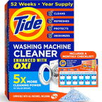 Buy now Tide Washing Machine Cleaner 52 Week Supply with Oxi for Front and Top Loader Washer Machines, Deep Cleaning Residue & Odor Eliminator, 12 Month Supply (Packaging May Vary) at indiglob india