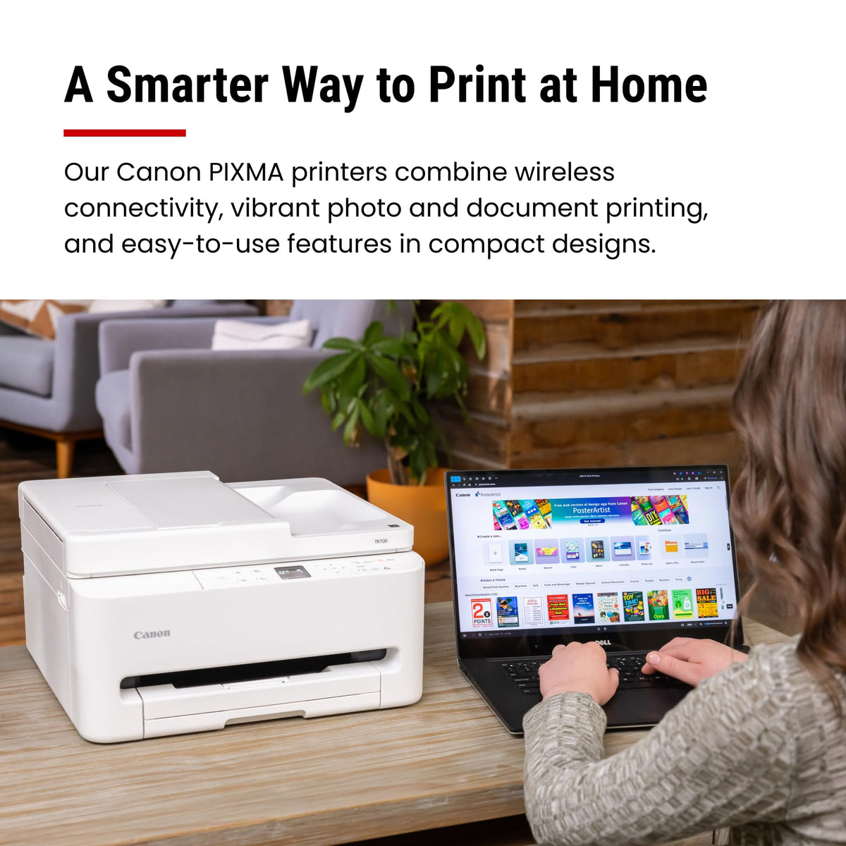 Canon PIXMA TR7120 Wireless Color Inkjet Printer, Duplex Printing, White – Home Printer with Copier/Scanner, Auto Document Feeder, Compact Design, Intuitive Control Panel