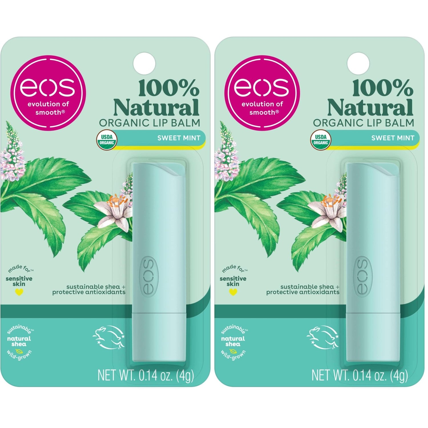 eos Natural Shea Lip Balm- Birthday Cake, All-Day Moisture, 0.14 oz