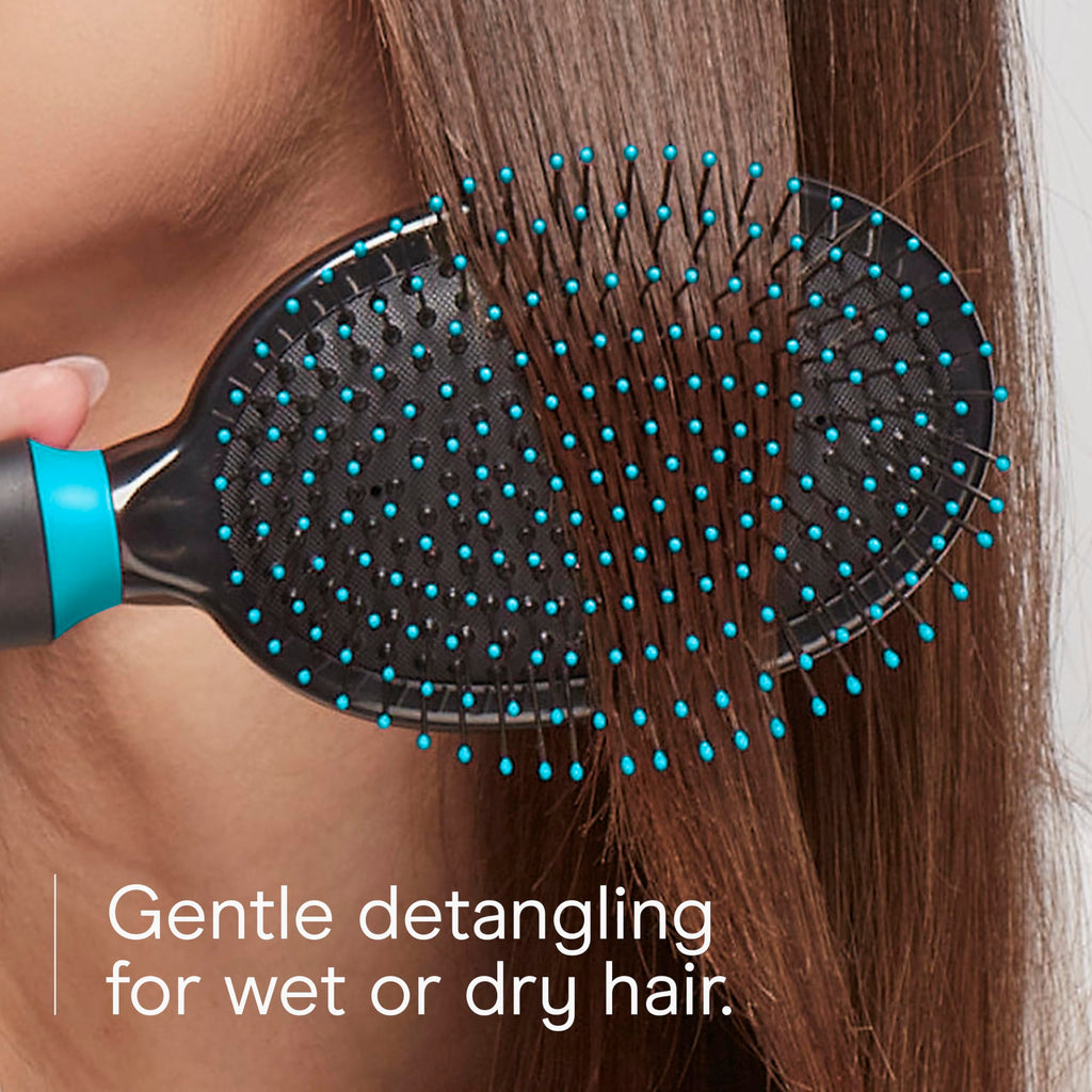 Conair Salon Results Hair Brush, Detangling Hair Brush for Men and Women, For All Hair Types, Metal Bristles and Cushion Base