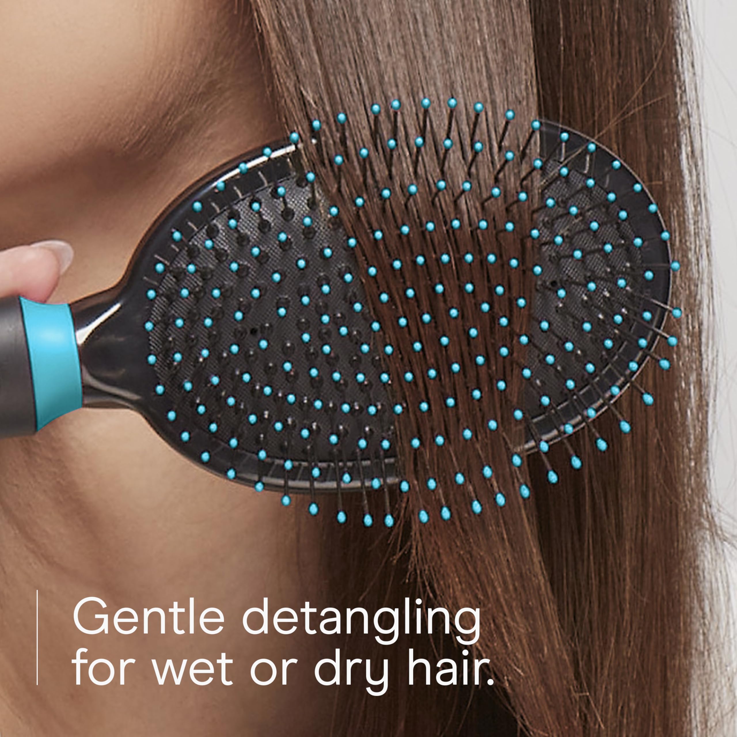 Conair Salon Results Hair Brush, Detangling Hair Brush for Men and Women, For All Hair Types, Metal Bristles and Cushion Base