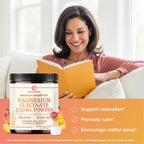 Magnesium Glycinate Powder 400MG, Sleep & Relaxation Support, Sugar-Free | Tasty Peach Mango Flavor, High Absorption Chelated Magnesium Powder, Vegan, Gluten-Free, Non-GMO, 30 Servings, 225g (7.94oz)