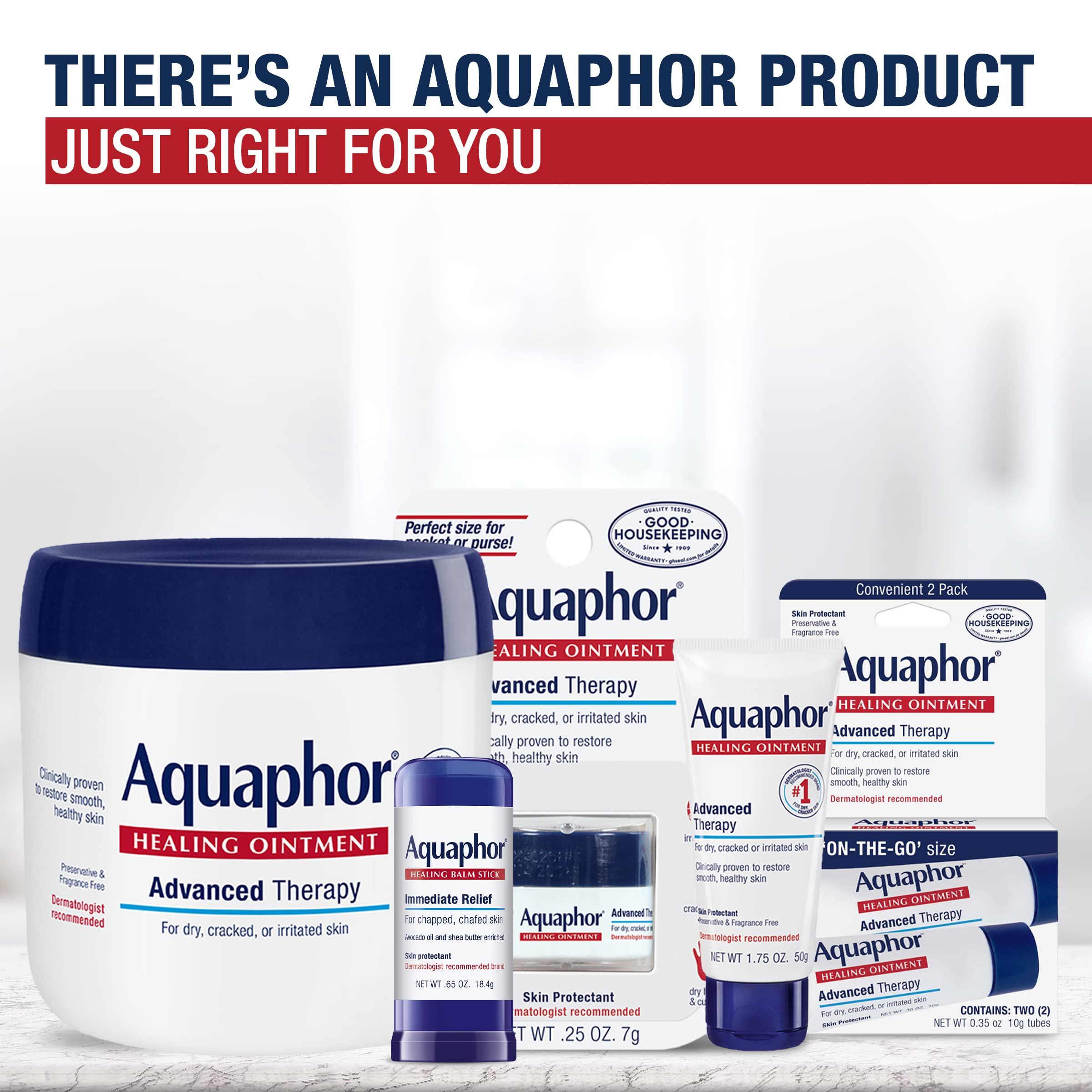 Aquaphor Healing Balm Stick, Skin Protectant, 0.65 OZ | Body Balm Protectant with Avocado Oil and Shea Butter for Chapped or Chafed Skin, Paraben and Fragrance Free